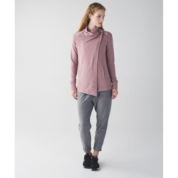Lululemon Sweaters - Lululemon Coast Wrap Heathered Mod Chalky Rose Long Sleeve Womens Size 6